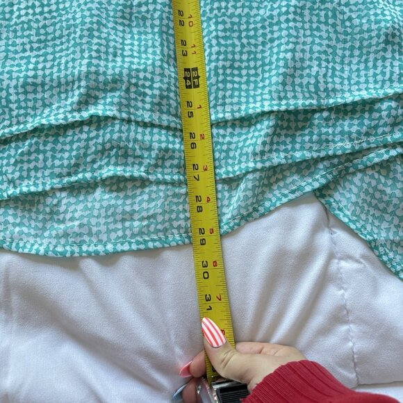 Fever Womens Size Small Tank Top Green Layered Blouse Sleeveless Button - Picture 5 of 8